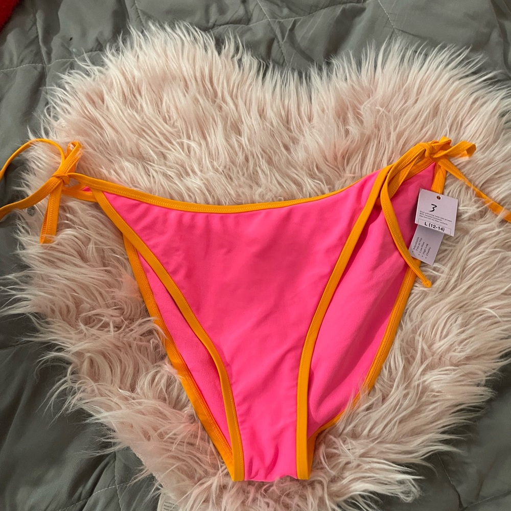 Brand new Neon Pink & Orange Tie-Side Bikini Bottoms size L (12-14)